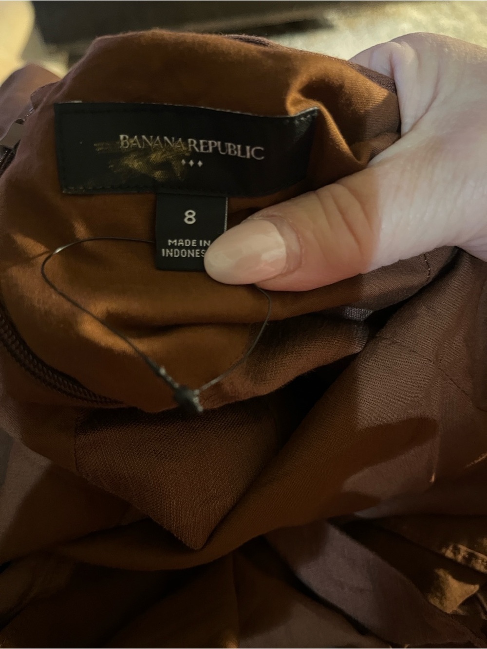 NWOT-Banana Republic Factory Brown Midi Dress, Size 8 - Picture 4 of 4